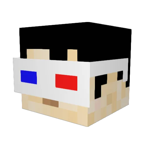 Chionee Minecraft avatar head, 3D render