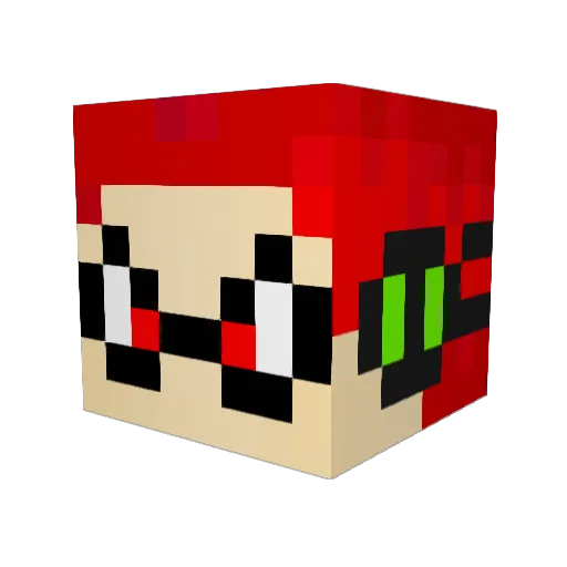 ChipRedStar Minecraft avatar head, 3D render