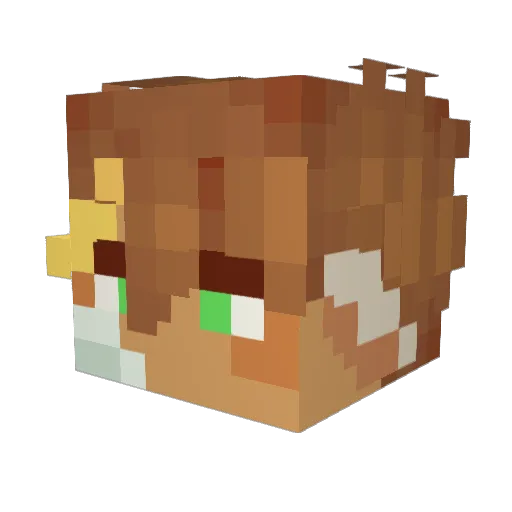 Chip_Art Minecraft avatar head, 3D render