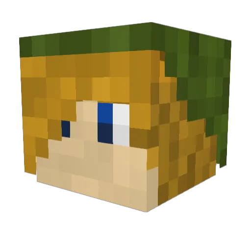 Chiphing Minecraft avatar head, 3D render