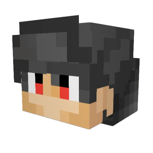 ChipiPanda Minecraft avatar head, 3D render