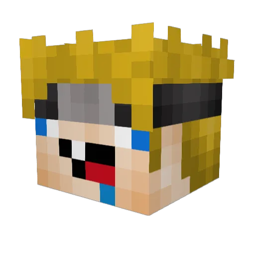 Chipooie Minecraft avatar head, 3D render