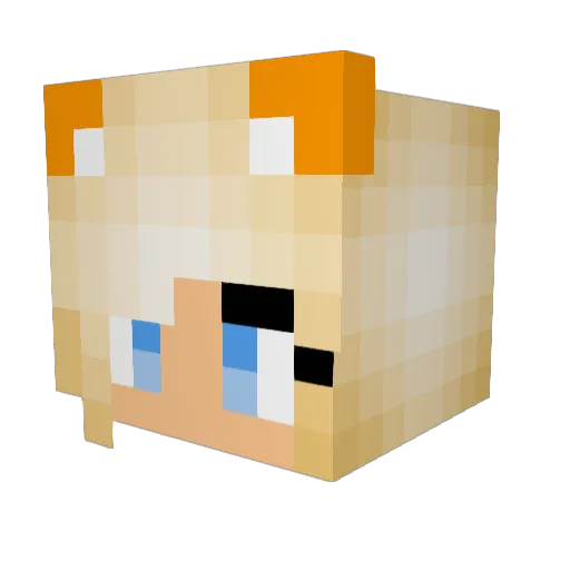 ChipsIGirl Minecraft avatar head, 3D render