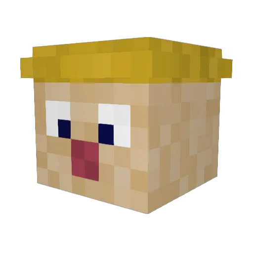 Chipz3t Minecraft avatar head, 3D render