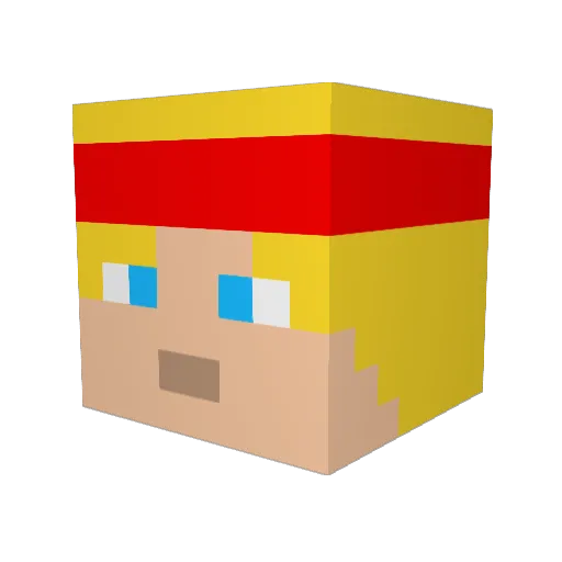 Chiroky Minecraft avatar head, 3D render