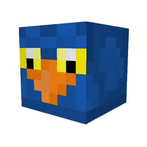 Chirp Minecraft avatar head, 3D render
