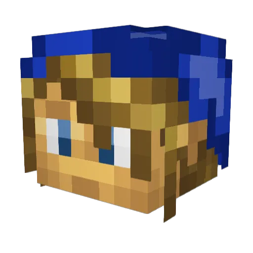 Chirukai Minecraft avatar head, 3D render