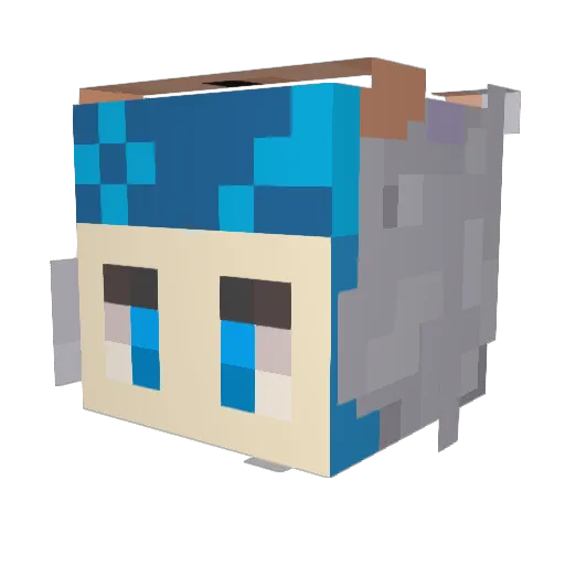 ChisSilver Minecraft avatar head, 3D render