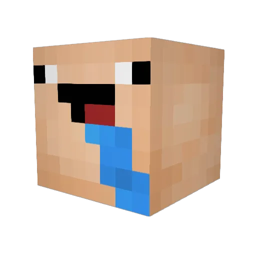 Chiseling Minecraft avatar head, 3D render