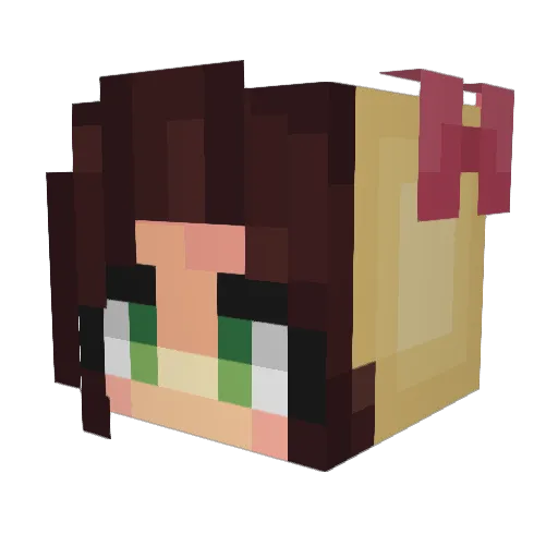 ChispaGirl Minecraft avatar head, 3D render