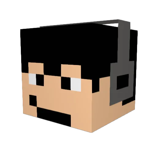 Chitofa Minecraft avatar head, 3D render