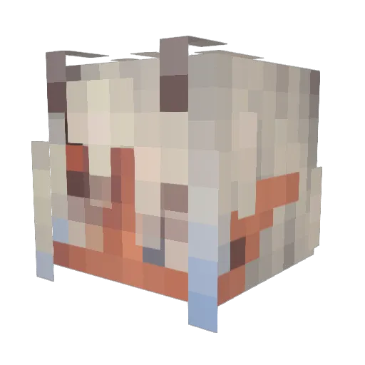 Chitorisama Minecraft avatar head, 3D render