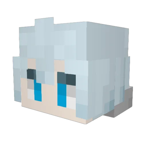 ChitoseAoi Minecraft avatar head, 3D render
