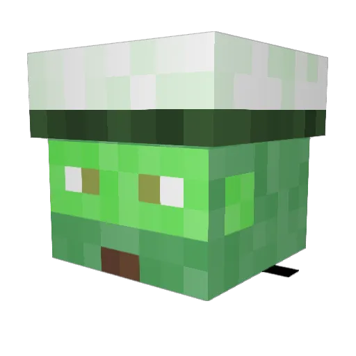 ChiveAlive Minecraft avatar head, 3D render
