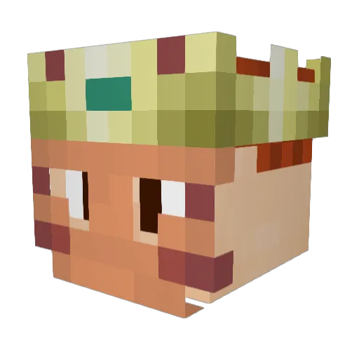 Chiveson Minecraft avatar head, 3D render