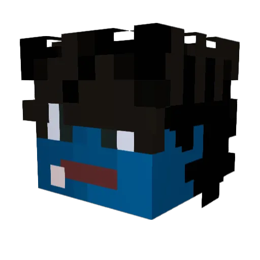 Chkio Minecraft avatar head, 3D render