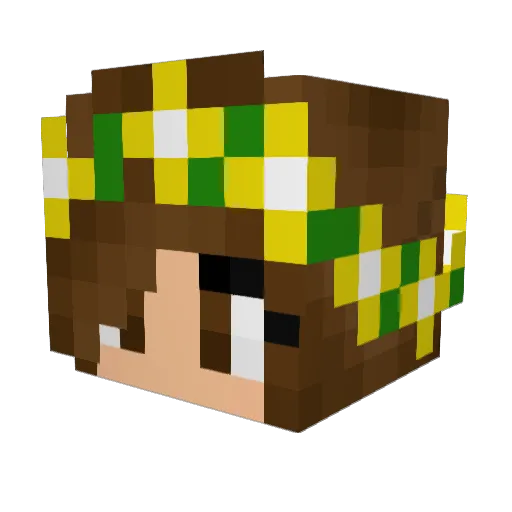 ChloeHS Minecraft avatar head, 3D render