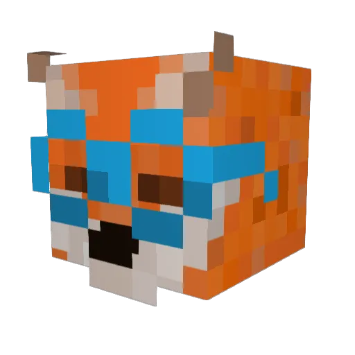 Chloe_da_Fox Minecraft avatar head, 3D render