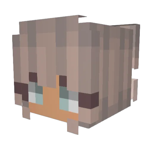 Chloecrumpet Minecraft avatar head, 3D render
