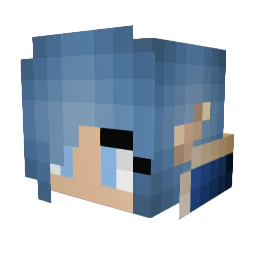 Chloein Minecraft avatar head, 3D render