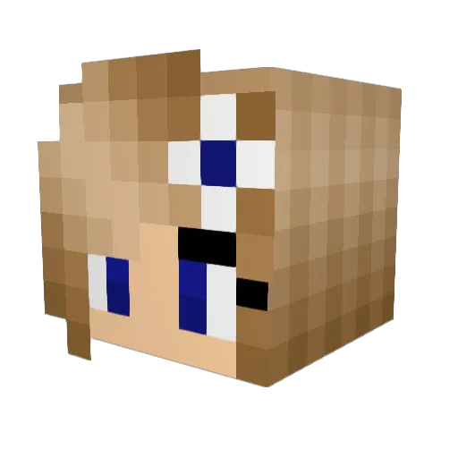 Chloeinva Minecraft avatar head, 3D render