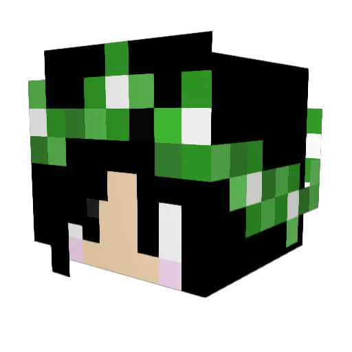 Chloepug Minecraft avatar head, 3D render