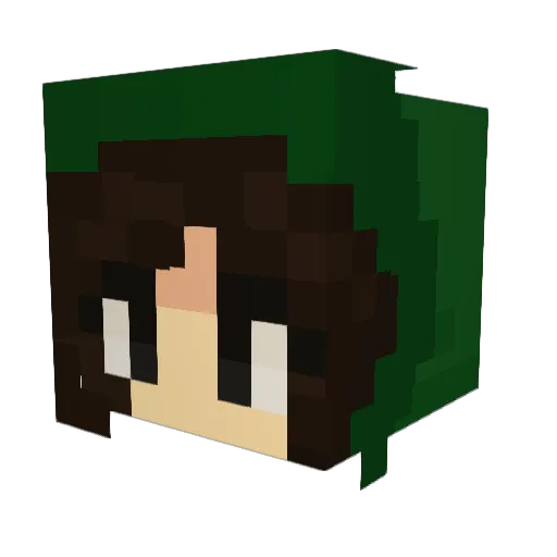 Chloerina Minecraft avatar head, 3D render