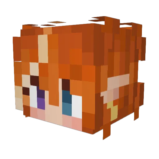Chlorineii Minecraft avatar head, 3D render