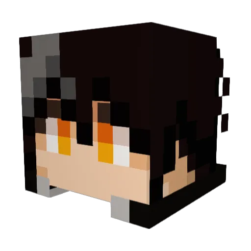 Chlorite Minecraft avatar head, 3D render