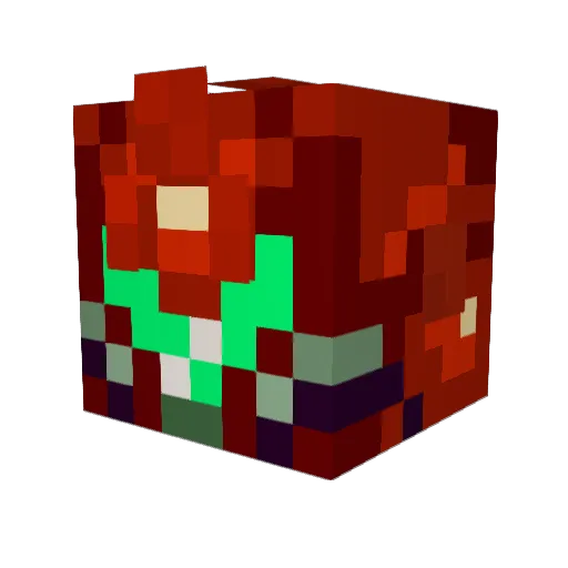 Chloro__ Minecraft avatar head, 3D render