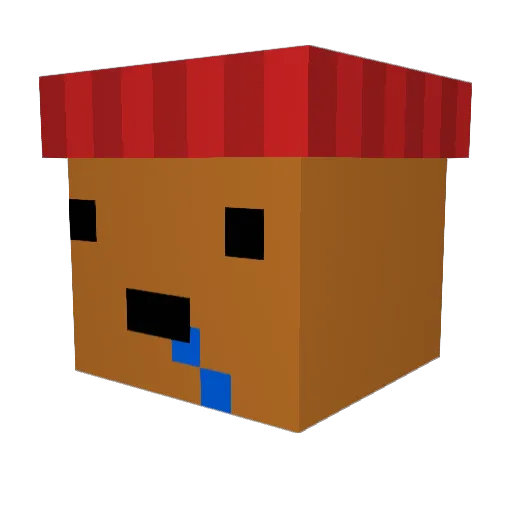Chloroformic Minecraft avatar head, 3D render