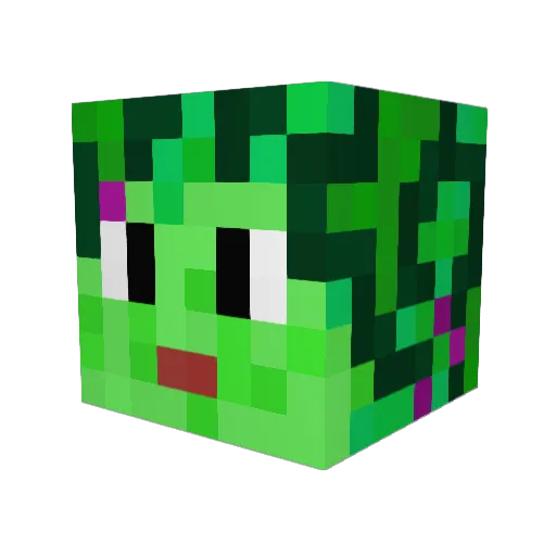 Chlorophilian Minecraft avatar head, 3D render