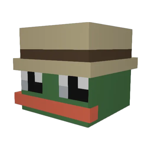 Chmielq Minecraft avatar head, 3D render