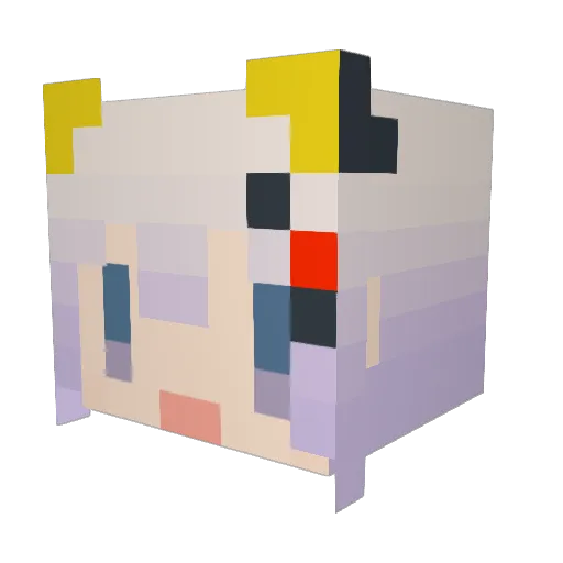 Chml_ Minecraft avatar head, 3D render