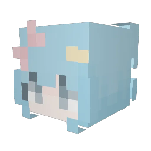 Chnau Minecraft avatar head, 3D render
