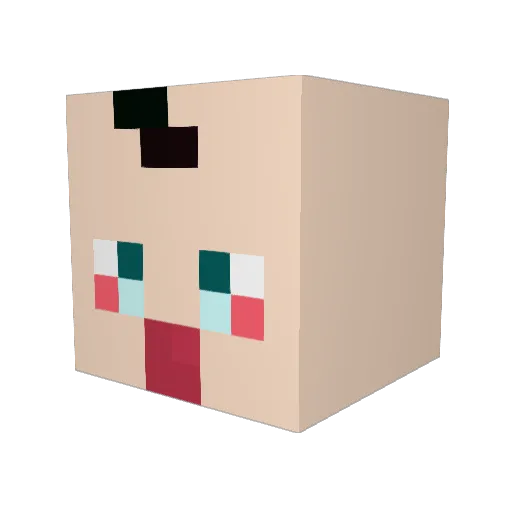 ChoLisa Minecraft avatar head, 3D render