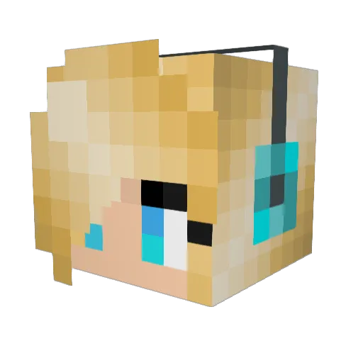 ChoasKitty Minecraft avatar head, 3D render
