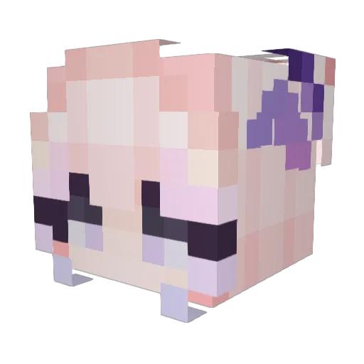ChocoAko Minecraft avatar head, 3D render