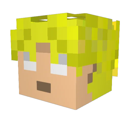 ChocoBD Minecraft avatar head, 3D render