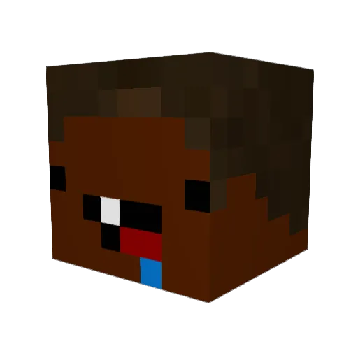 ChocoFer Minecraft avatar head, 3D render