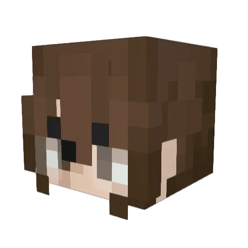 ChocoFoxe Minecraft avatar head, 3D render