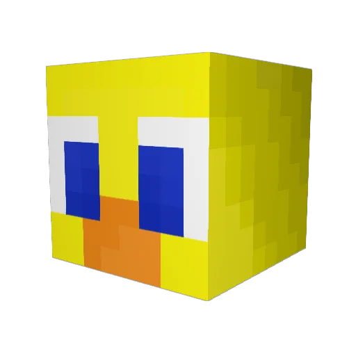 ChocoTheChocobo Minecraft avatar head, 3D render