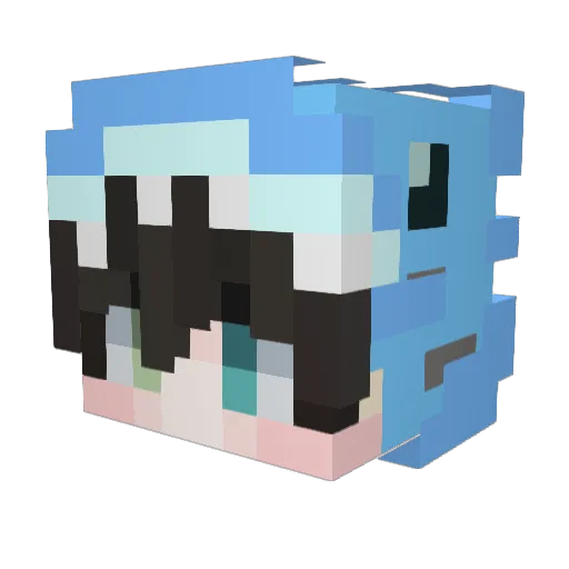 ChocoTokkie Minecraft avatar head, 3D render