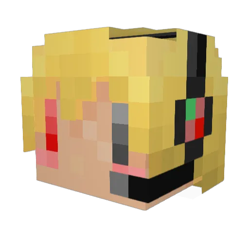 Chococar Minecraft avatar head, 3D render