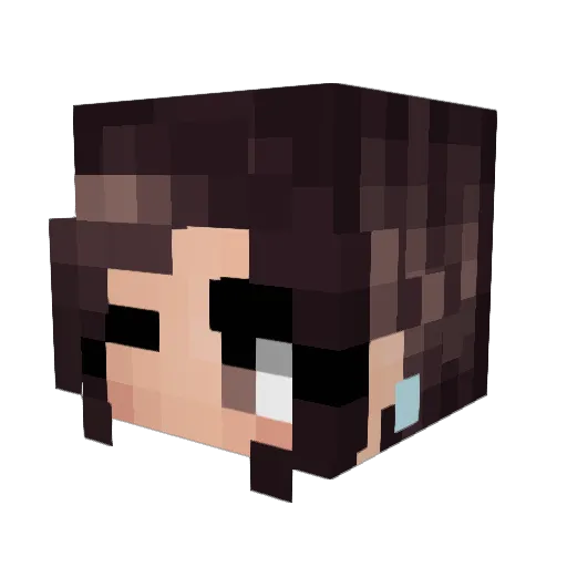 Chocolate Minecraft avatar head, 3D render