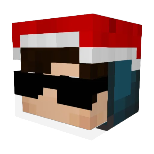 ChocolateBoxDude Minecraft avatar head, 3D render