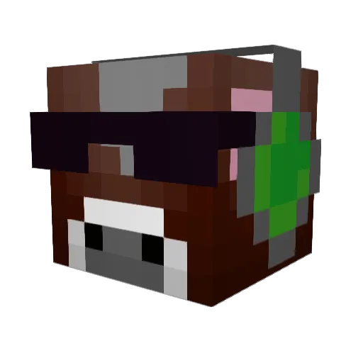 ChocolateMoonCow Minecraft avatar head, 3D render