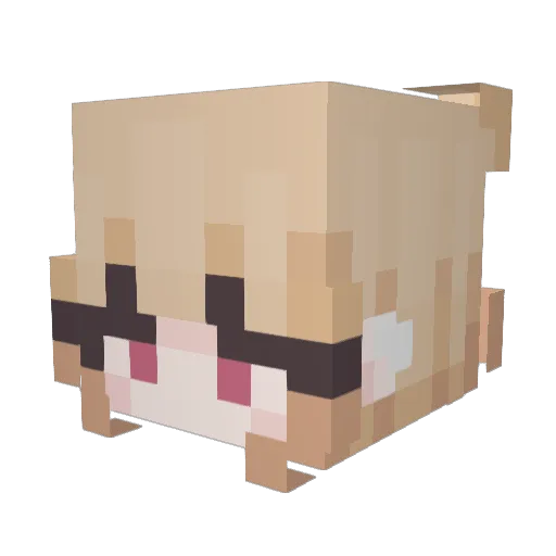 Chocopapiko Minecraft avatar head, 3D render