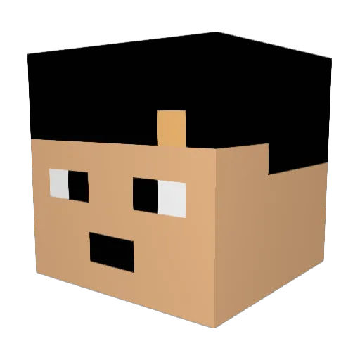 Chocorones Minecraft avatar head, 3D render