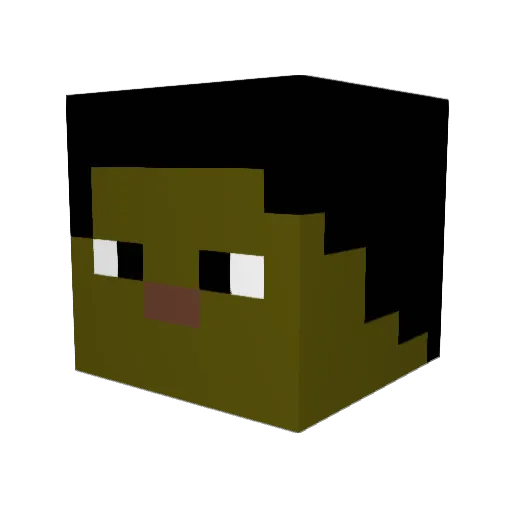 ChoczkoTuba Minecraft avatar head, 3D render